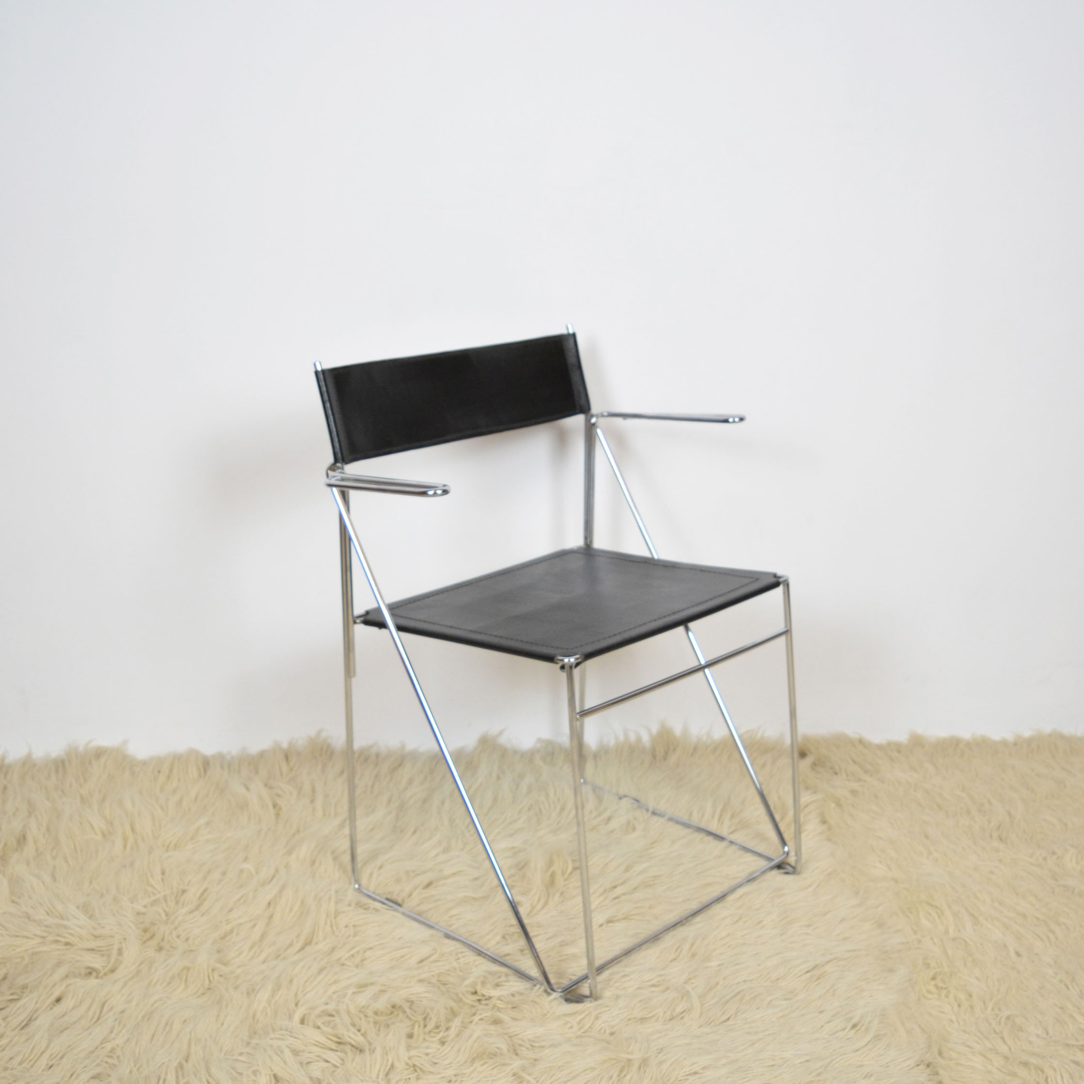 Minimalist X Line ArmChairs, Niels Jørgen Haugesen For Hybodan